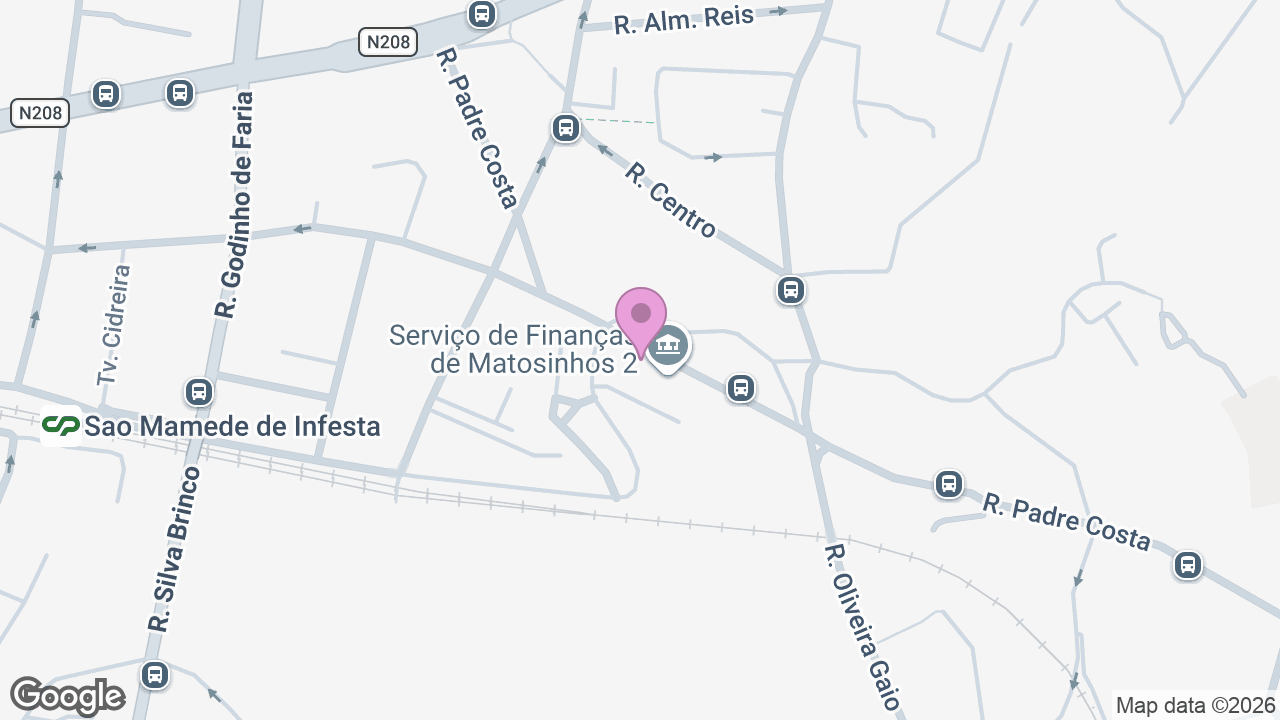 Mapa com o pino em Rua Padre Costa, 348, Sala 16, 4465-105 São Mamede Infesta, Matosinhos