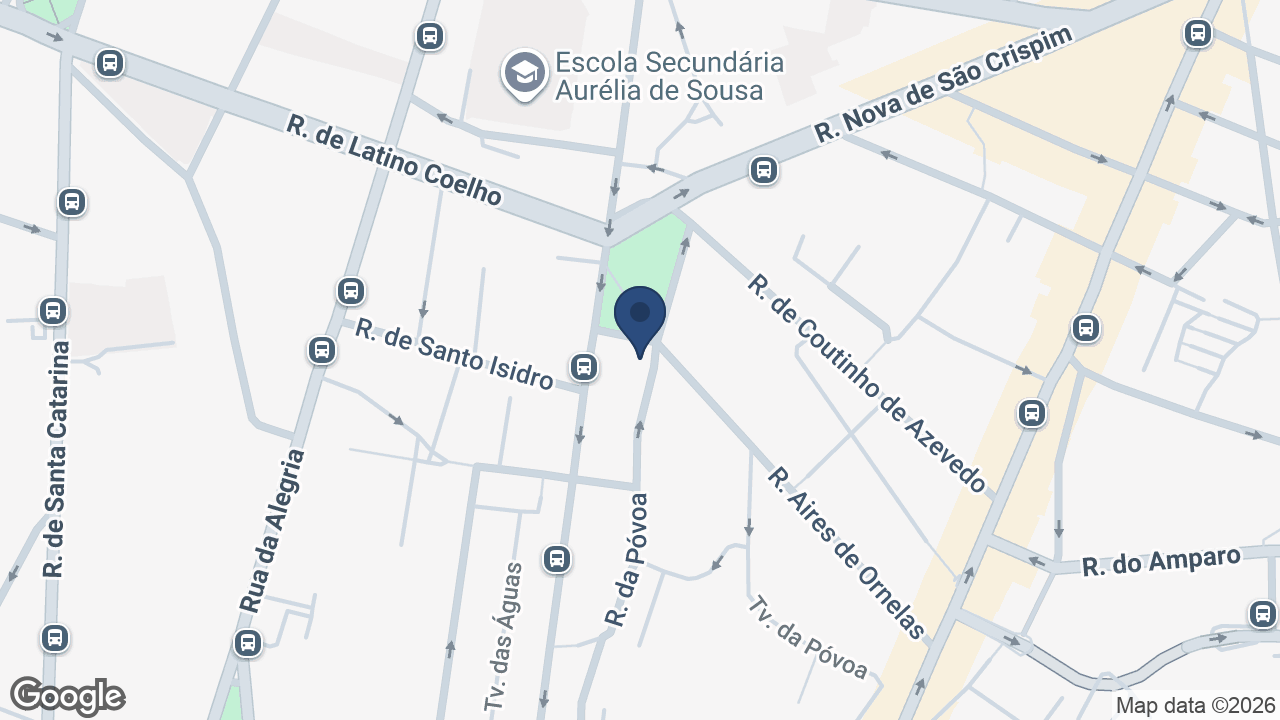 Mapa com o pino em Rua da Povoa 721, Porto